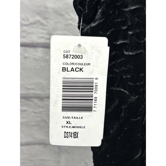 Piccadilly Fashions Sleeveless Tank‎ Top Shirt Black Velvet Textured NWT Size XL - Picture 5 of 8